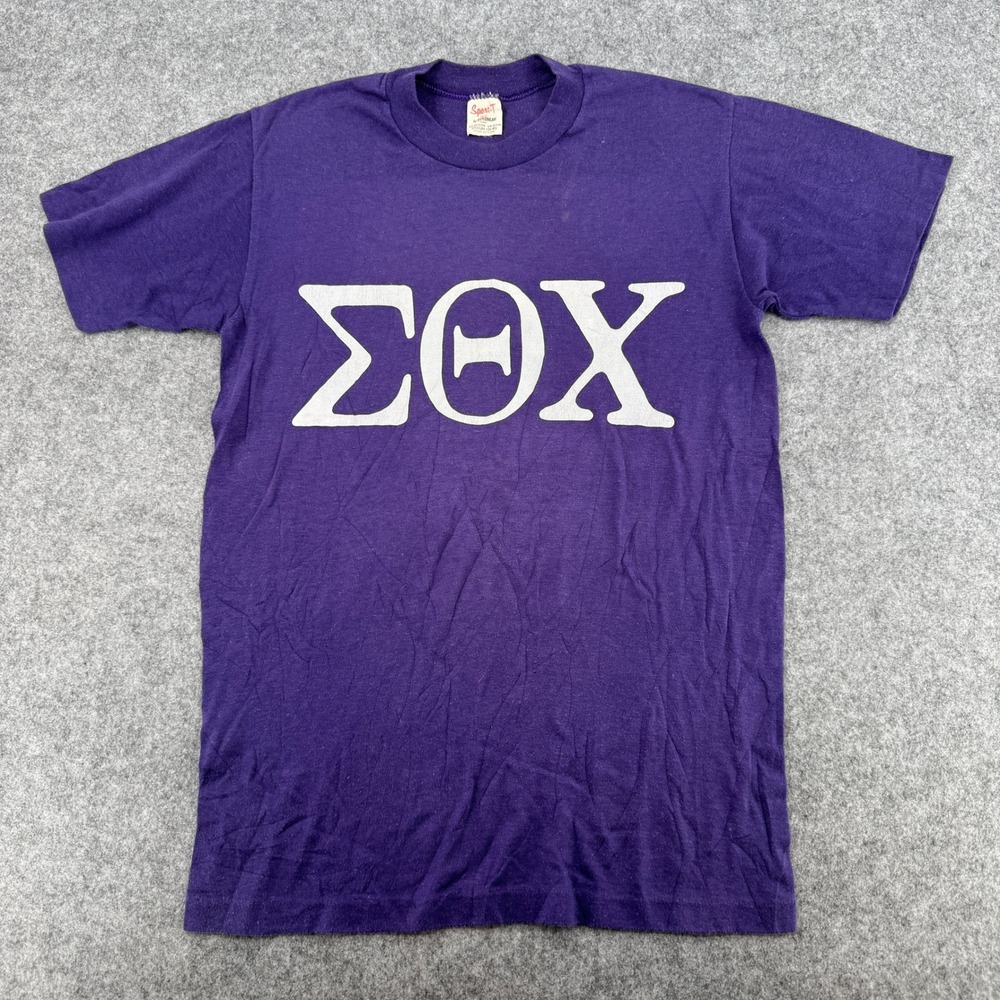 Vintage Sport-T by Stedman Sigma Theta Chi Purple Greek Letter T-Shirt Medium